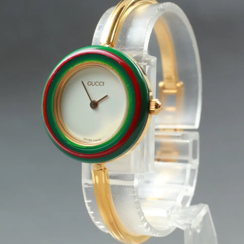 GUCCI 14k Gold Plated Watch Bracelet highly collectable! Vintage SO POPU… - Picture 4 of 10
